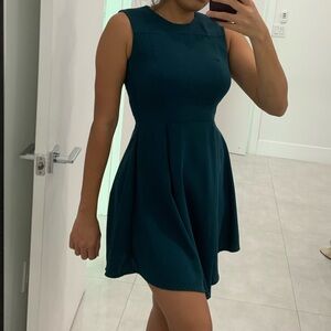 H&M Teal Sleeveless Fit and Flare Mini Dress